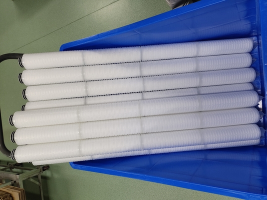 Cartouches filtrantes d'eau plissées par pp de filtration de RO OD longueur de 69 millimètres 40 pouces 1 micron