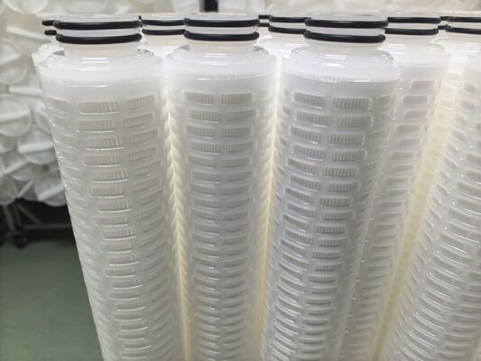 Cartouche de filtre plissé en PTFE de 40 pouces avec membrane en PTFE pour la filtration chimique et liquide de haute pureté à débit élevé