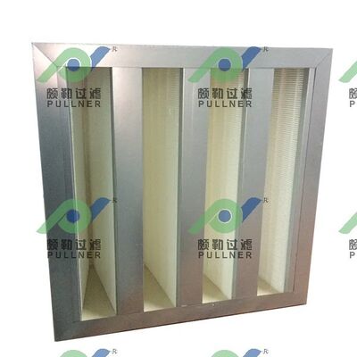 V-Bank Compact Air Filter with Mini-Pleated V-Bank for High-Efficiency Filtration and Customizable Efficiency Grades