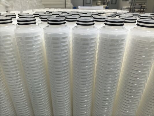 Cartouche de filtre plissé en PTFE de 40 pouces avec membrane en PTFE pour la filtration chimique et liquide de haute pureté à débit élevé