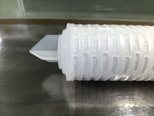 Cartouche filtrante plissée PES personnalisée avec membrane PES pour une filtration chimique à haut débit et des liquides de haute pureté