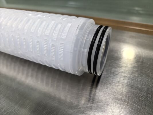 Cartouche filtrante plissée PES personnalisée avec membrane PES pour une filtration chimique à haut débit et des liquides de haute pureté