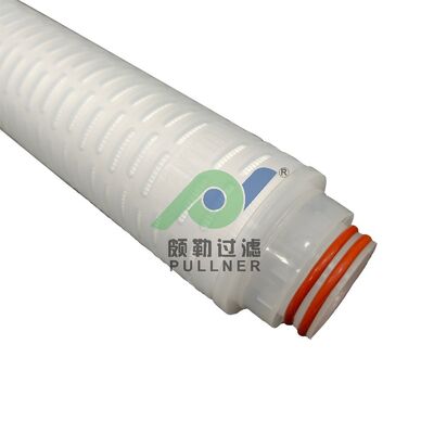 Cartouche filtrante plissée en PTFE de 40 pouces avec silicone rouge pour filtration chimique à haut débit et liquide de haute pureté