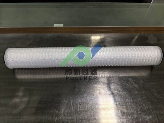 Cartouche filtrante plissée en PTFE de 40 pouces avec silicone rouge pour filtration chimique à haut débit et liquide de haute pureté